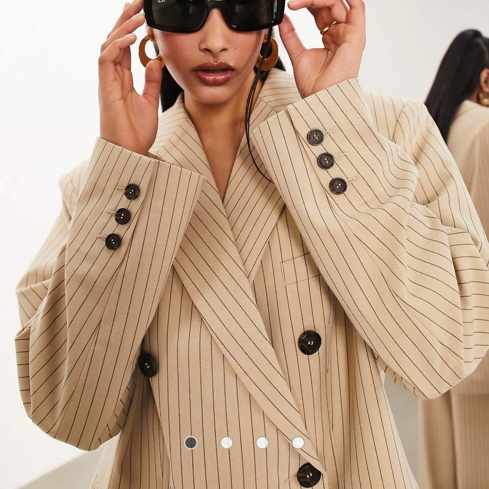 ASOS Tan Blazer with Ribbed Texture